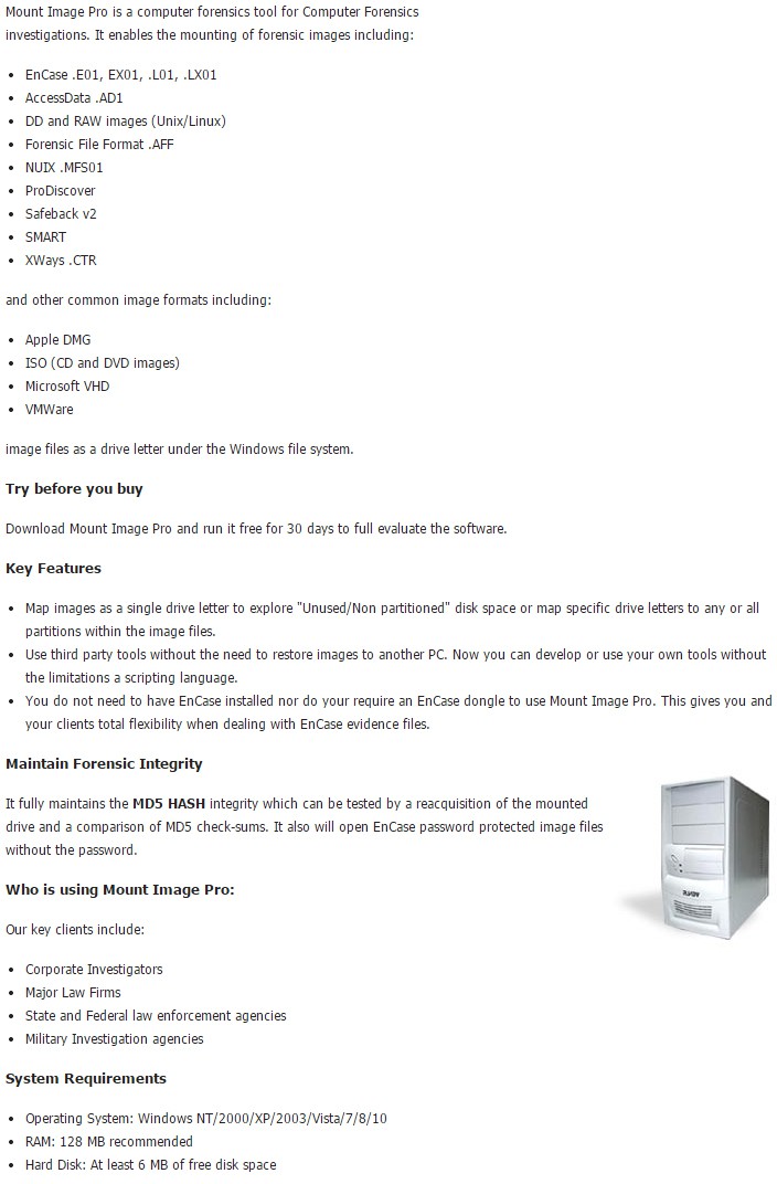 Mount Image Pro Feature